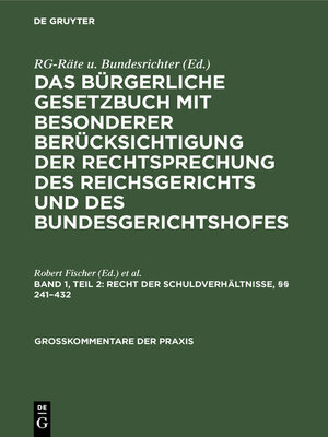cover image of Recht der Schuldverhältnisse, §§ 241–432